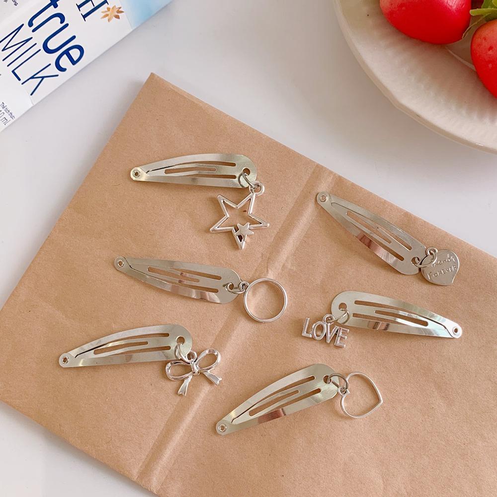Kẹp Tóc Kim Loại Hình Nơ / Trái Tim Ngọt Ngào Thời Trang Cho Nữ