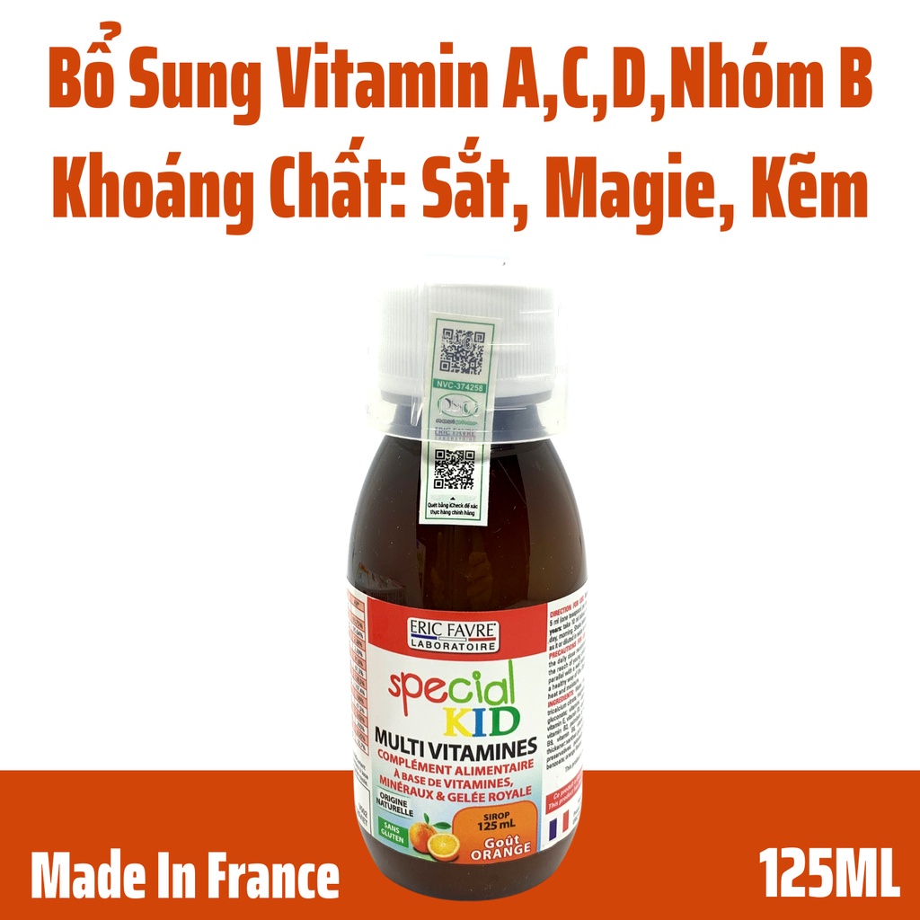 Special kid Multi vitamin Bổ sung vitamin và khoáng chất- Nhập Khẩu Pháp - Chai 125ml