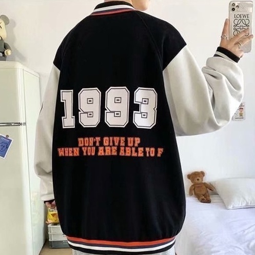 Áo khoác bóng chày form rộng phong cách hàn quốc mới cho nam
