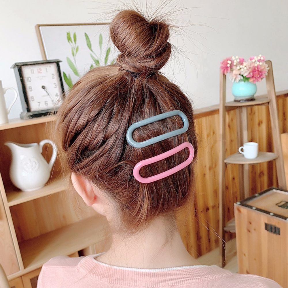 Kẹp tóc hình bầu dục nhiều màu sắc dễ thương