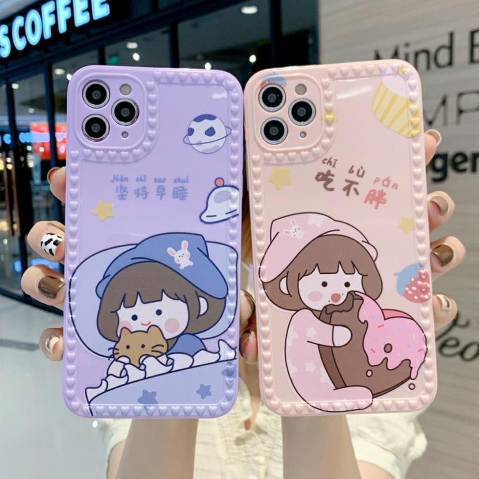 [ Hàng mới cực hot ] Ốp viền tim nổi in hình em bé iphone 6plus 7plus 8 plus xs max 11 pro max 12 12 pro max
