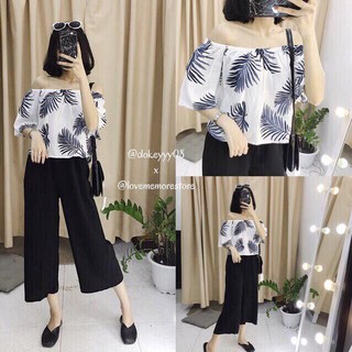 (Lựa Live) [HOT TREND] Áo hoa lá trễ vai