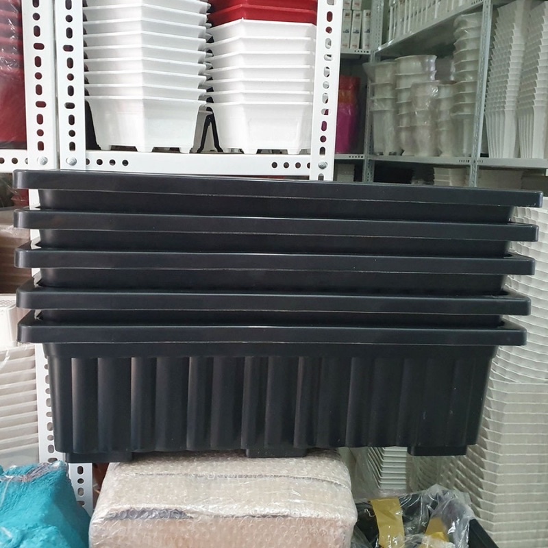 Khay/Chậu Treo ban công D63cm x R20 x C19cm MÀU ĐEN trồng RAU SẠCH, HOA KIỂNG