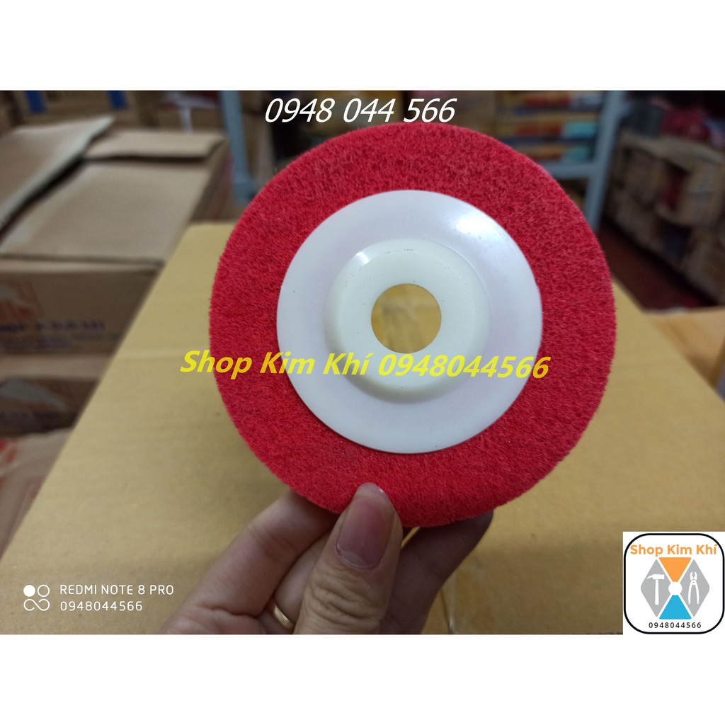 Nỉ đỏ đánh bóng inox 100mm