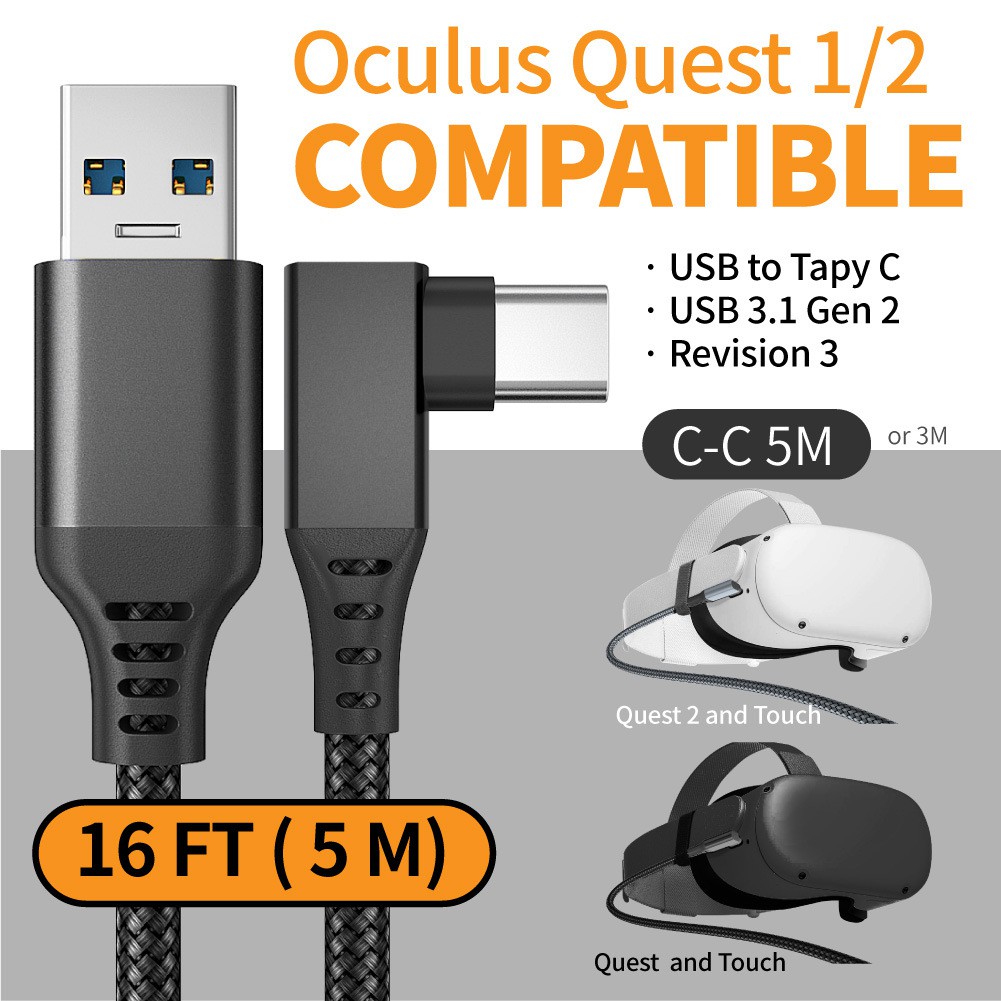 Dây cáp chuyển đổi từ giắc cắm Type-C sang Type-C / Usb 3.1 cho Oculus Quest 2 dài 5m - MINPRO