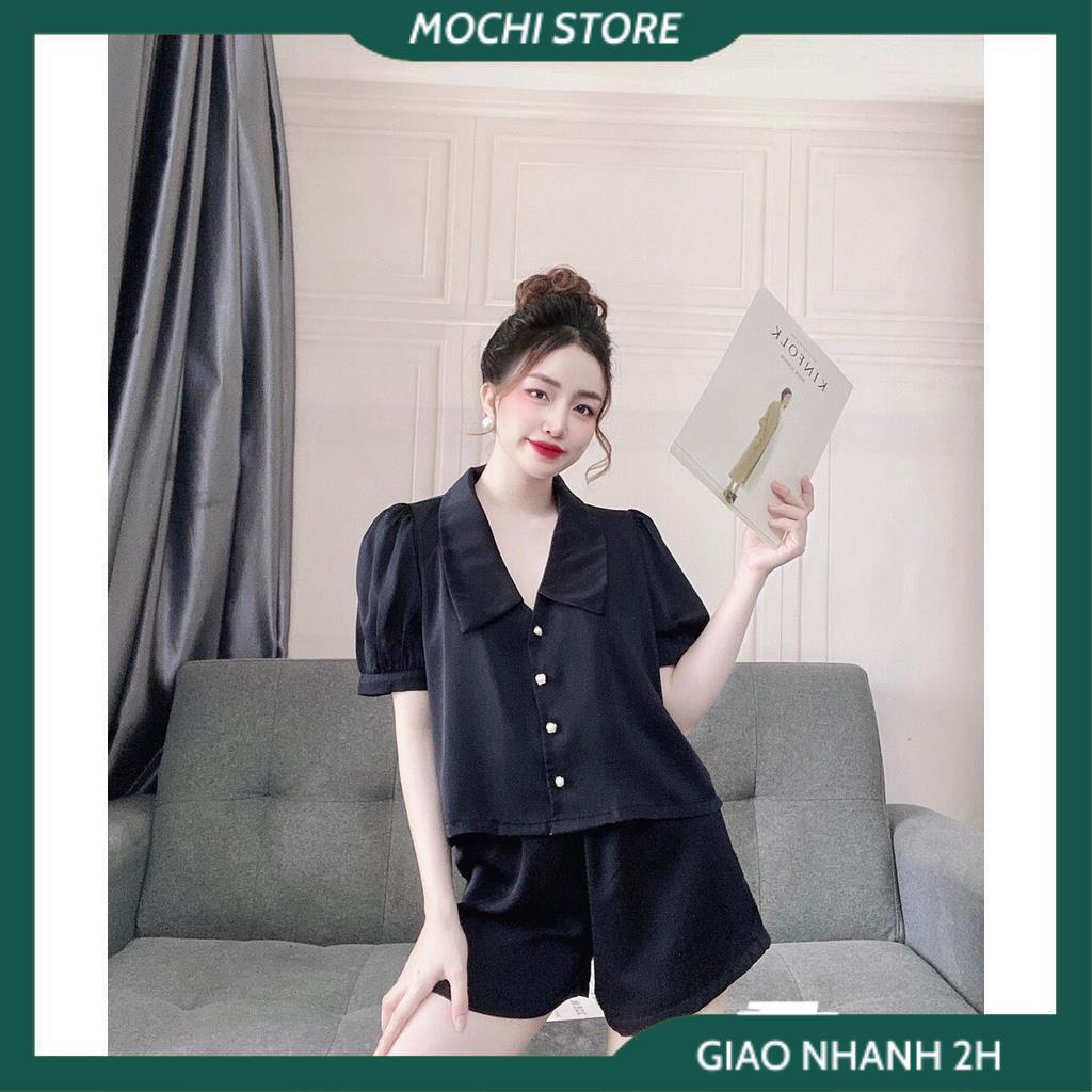 Đồ Bộ Nữ, Đồ Mặc Nhà, Set Bộ Áo Tay Ngắn Cổ Sen Quần Sọc Chất Lụa Satin Màu Sắc Tươi Trẻ Thời Trang Trẻ Trung Cho Bạn Nữ | BigBuy360 - bigbuy360.vn