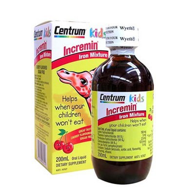 Siro Cho Trẻ Biếng Ăn Centrum Kids Incremin Iron Mixture Của Úc 200ml