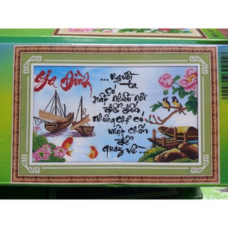 Tranh đính đá gia đình H955