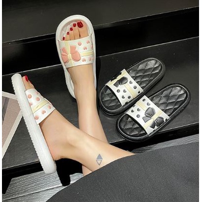 Dép Bánh Mì Xốp Đế Mền Chống Trơn Trợt Hoạ Tiết Nơ Xinh Xắn Dành Cho Bạn Nữ