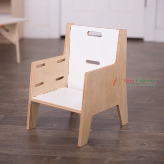 Ghế ăn dặm điêu chỉnh độ cao cho bé, chất liệu gỗ plywood an toàn cho bé, thương hiệu Vinaplywood