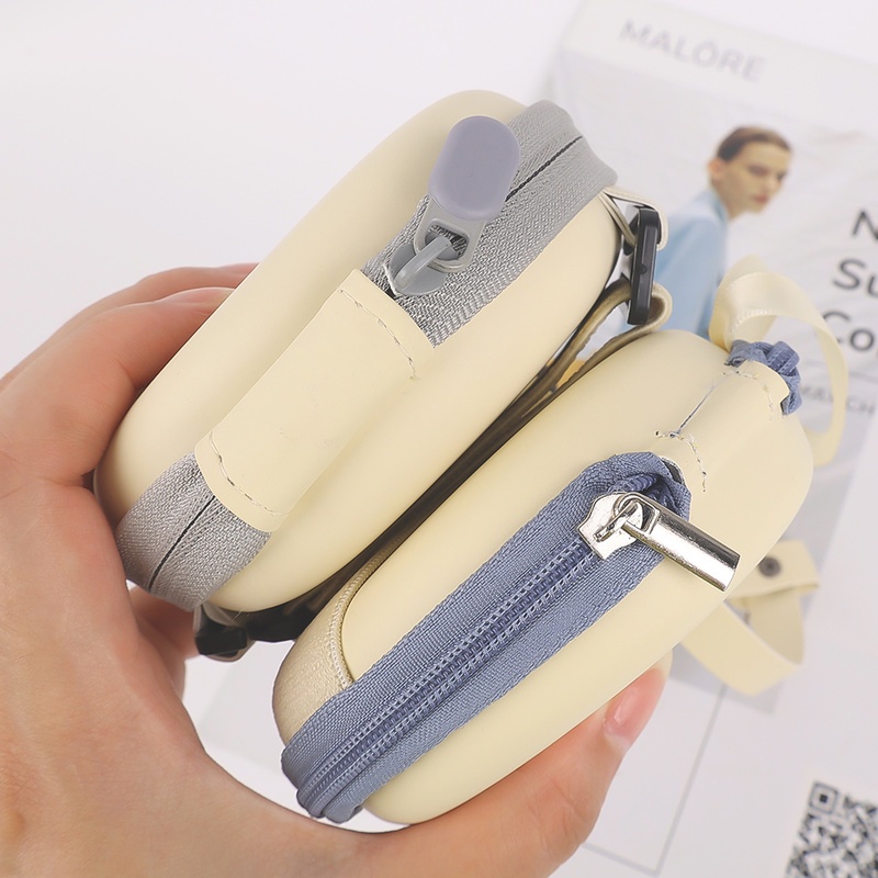 Hộp Đựng Mắt Kính Hình Tròn Có Khóa Kéo Dạng Gập Tiện Dụng