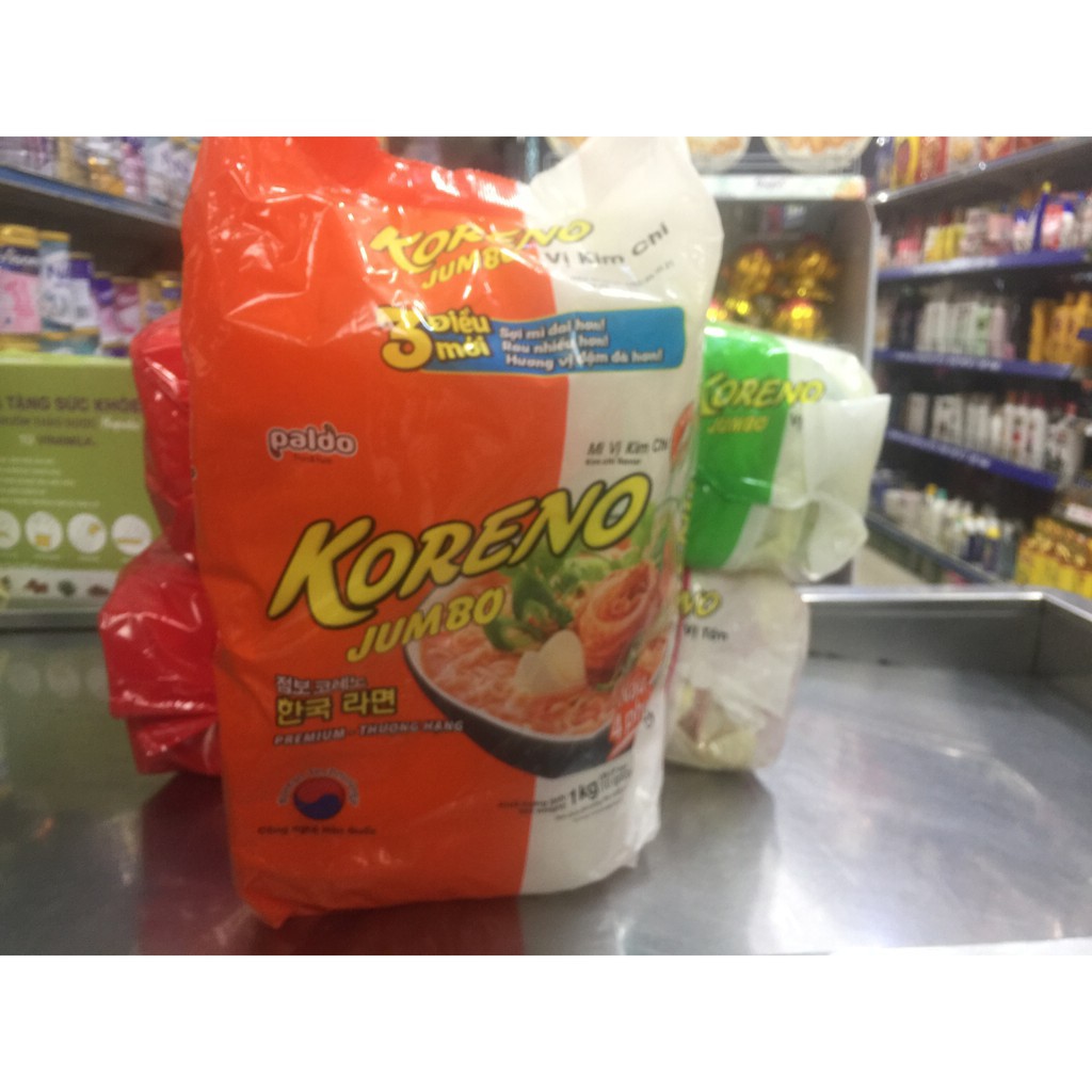 Mì tôm Koreno jumbo(bò , gà , tôm, kim chi) công nghệ Hàn quốc-1kg