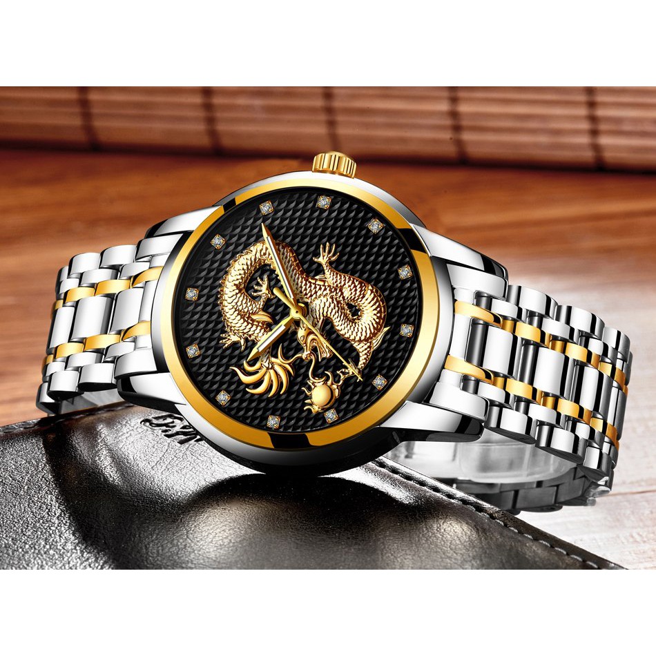 Đồng hồ nam rồng vàng DRAGON cao cấp dây thép đúc đặc chống nước siêu bền - Đồng Hồ Quốc Tế | BigBuy360 - bigbuy360.vn
