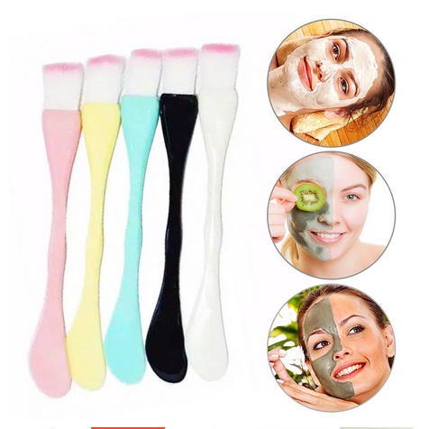 Bàn chải hai đầu trộn đắp mặt nạ lông mềm đa năng chăm sóc da mặt