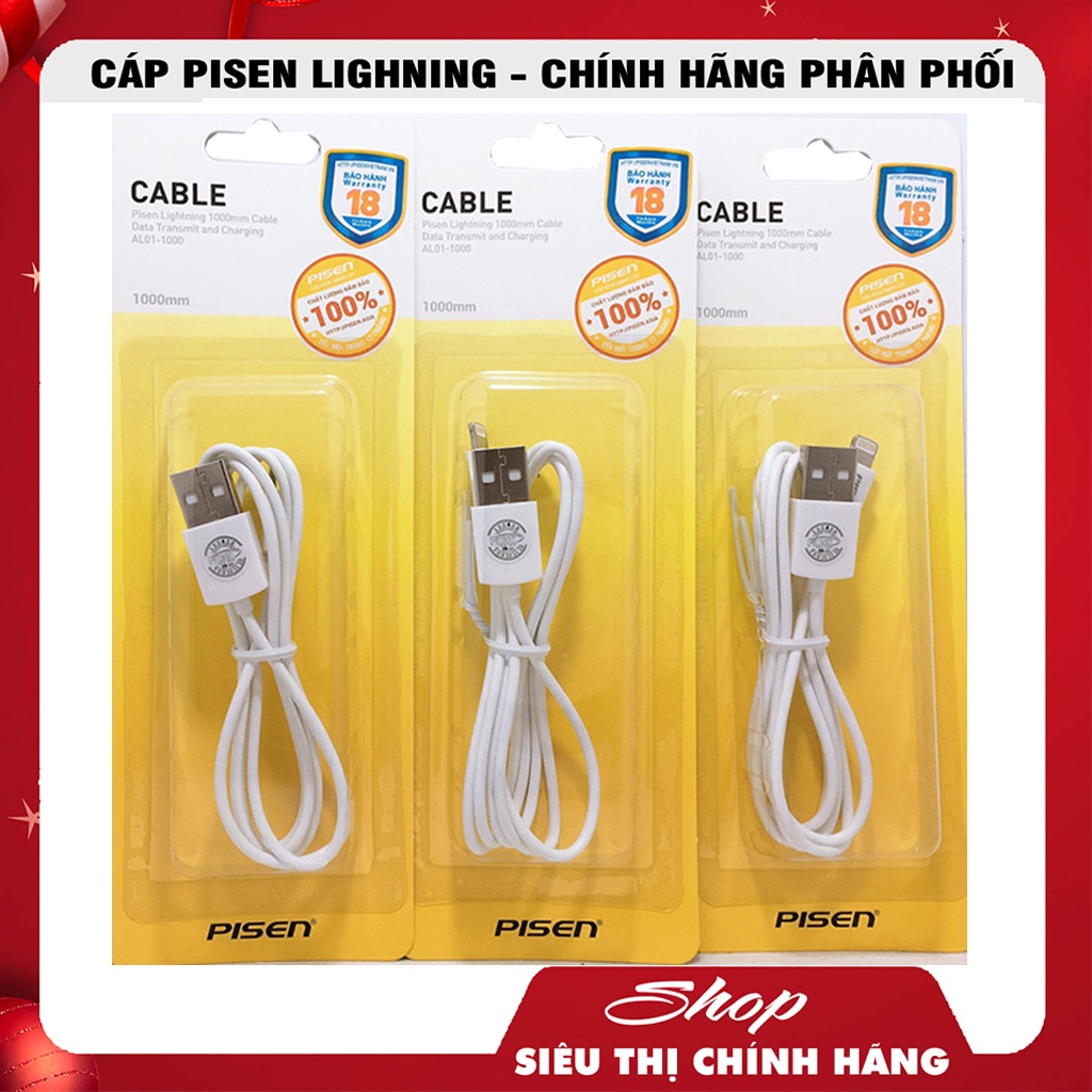 Cáp iPhone Lighning Pisen - Chính Hãng Patech Phân Phối