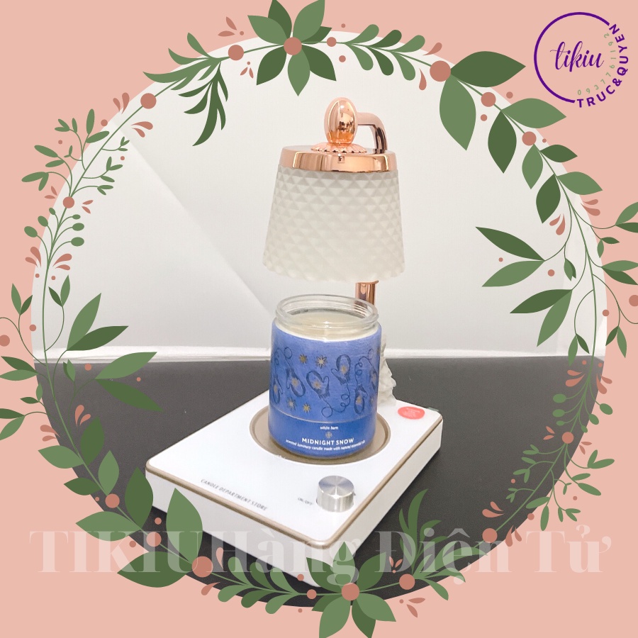 Đèn Đốt Nến Thơm Phong Cách Châu Âu TIKIU Thuỷ Tinh Sang Trọng Cao Cấp, Phụ kiện nến thơm Yankee, Bath & Body Works 2022