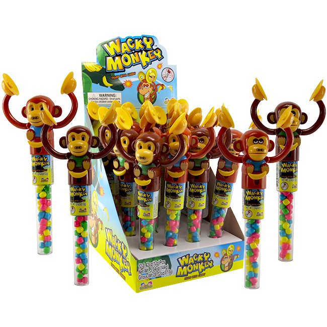 [Mã GROSALEHOT giảm 8% đơn 250K] ( Bán sỉ ) Lốc 12c - Kẹo đồ chơi Kidsmania Wacky Monkey 12gr