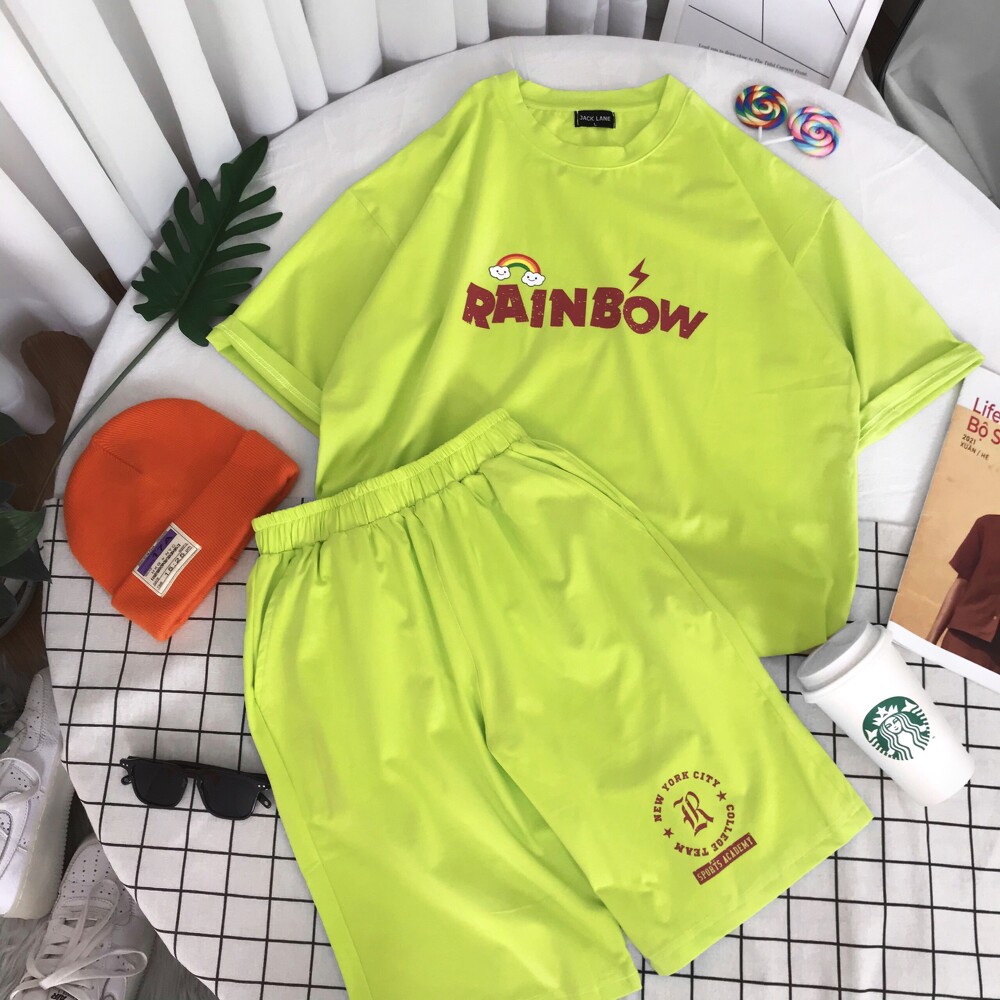 [Mã SKAMA06 giảm 8% TỐI ĐA 50K đơn250K] Set bộ oversize Rainbow, JACKLANE, Set bộ cộc tay Unisex Jack Lane | BigBuy360 - bigbuy360.vn