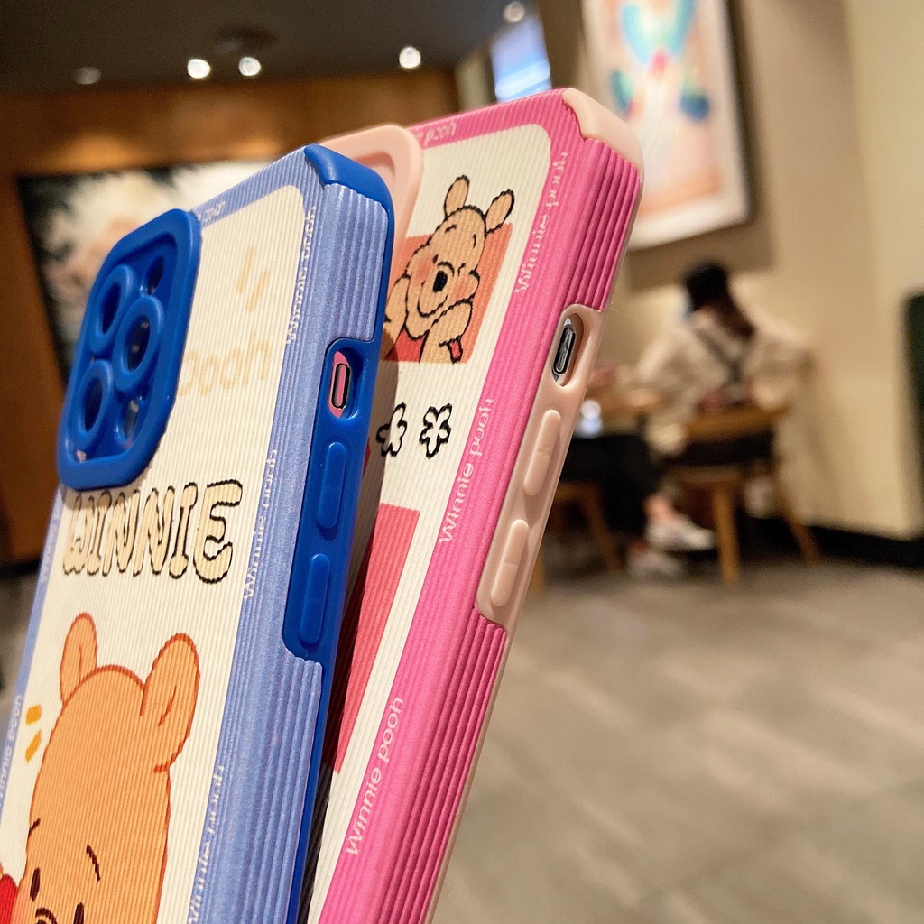 Pink Winnie the Pooh Cute cartoon full coverage TPU iphone 13 12 mini 11 pro max x xr xsmax 7 8 Plus 2022  Soft case protection phone case cover casing