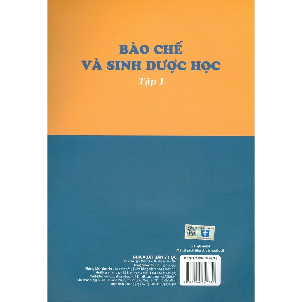 Sách - Bào Chế Và Sinh Dược Học - Tập 1