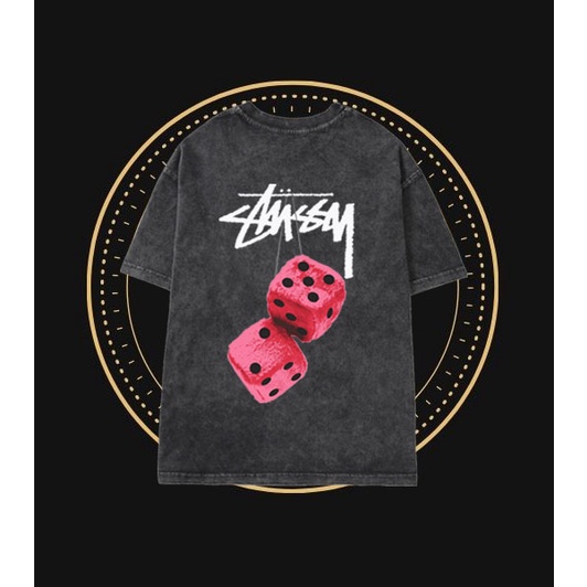 Áo thun Unisex Stüssy Xúc Xắc Màu Sắc Hồng