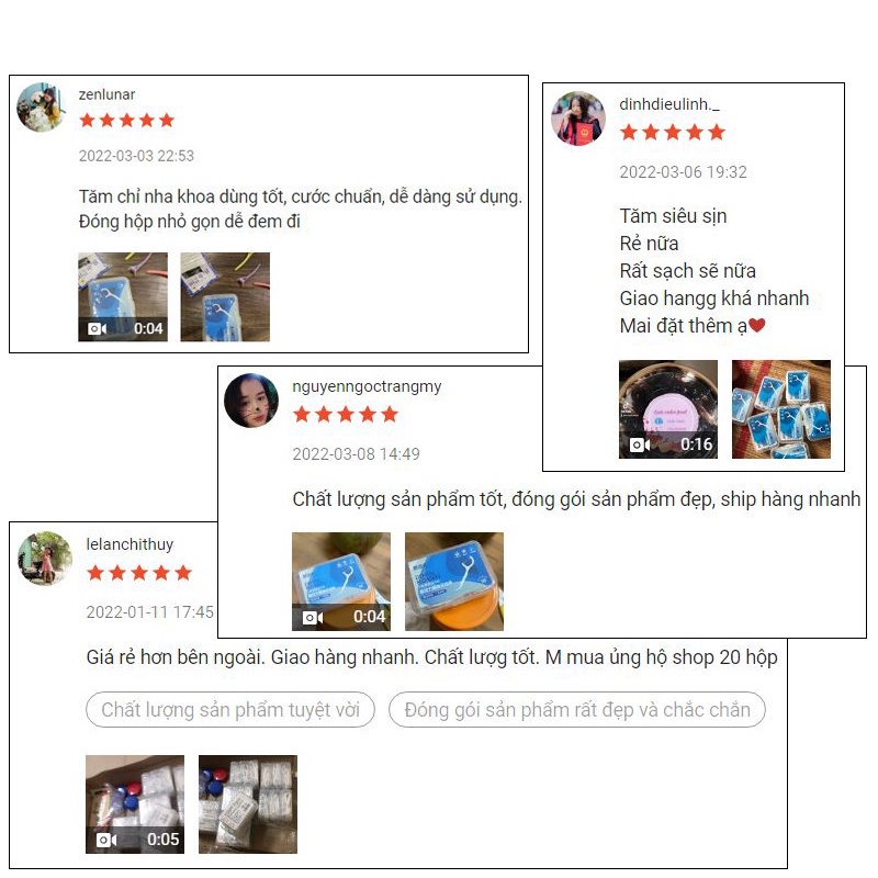 Tăm chỉ nha khoa tiệt trùng hộp 50 cây - Tăm nha khoa vệ sinh kẽ răng chân nướu chuyên dụng ILY