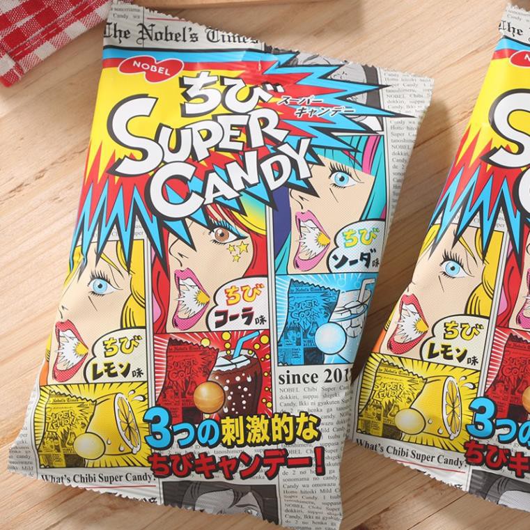 (5 loại) Kẹo siêu chua Super Candy, Lemon, Soda, Cola, Umeboshi (90gr)