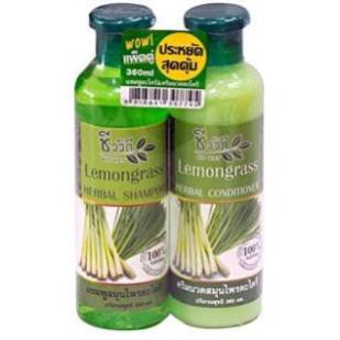 BỘ DẦU GỘI VÀ XẢ TINH DẦU SẢ CHANH KÍCH THÍCH MỌC VÀ CHỐNG RỤNG TÓC LEMONGRASS 360ml THÁI LAN