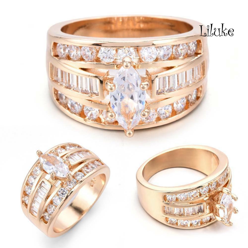 Nhẫn Đính Đá Zircon Thời Trang Sang Trọng Cho Nữ