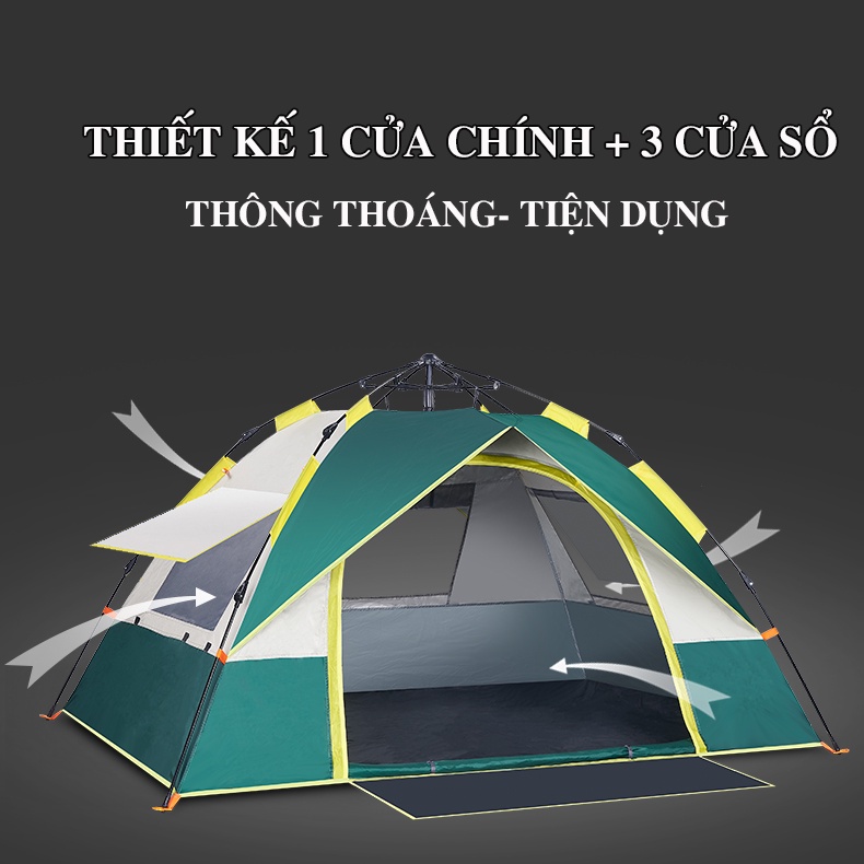 LỀU CỬA SỔ TỰ BUNG DÃ NGOẠI CẮM TRẠI CAO CẤP, LỀU DU LỊCH CỬA SỔ THÔNG THOÁNG TIỆN DỤNG CHO 4-6 NGƯỜI, LỀU CAO CẤP | BigBuy360 - bigbuy360.vn