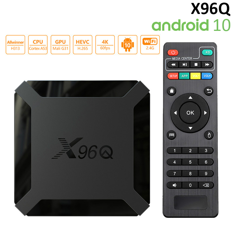 Hộp TV NETFLIX X96Q 2gb + 16gb Android 10.0 2.4g Wifi 4k Và Phụ Kiện