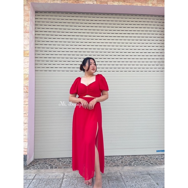 Set maxi xẻ tà đi biển siêu gợi cảm bigsize (L/XL/2XL)