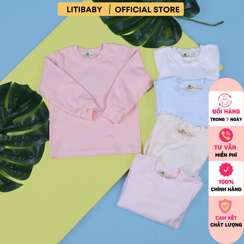 Áo cổ tròn bé trai, bé gái bo tay LITIBABY 1/7