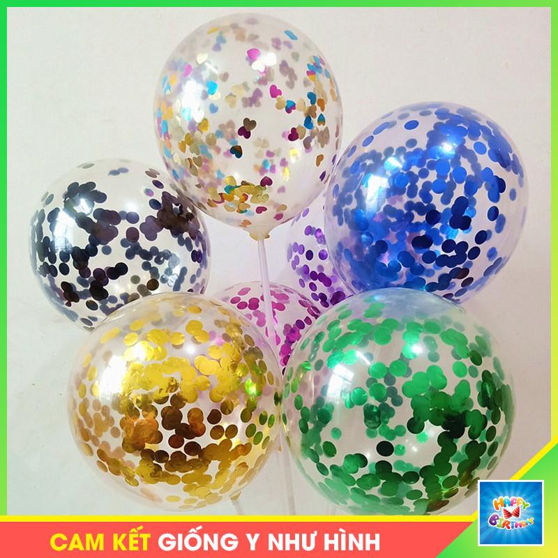 Bóng kim tuyến trong suốt có nhũ bên trong size 25cm #TrangTriSinhNhat