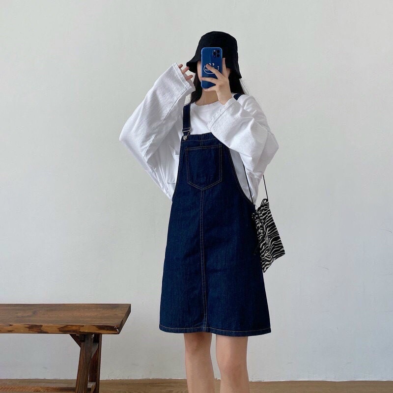 Yếm Jean Váy Form Rộng Ulzzang Dáng Suông