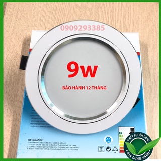 Đèn led âm trần 3 chế độ màu 9w viền bạc lỗ khoét 110 - bảo hành 12 tháng