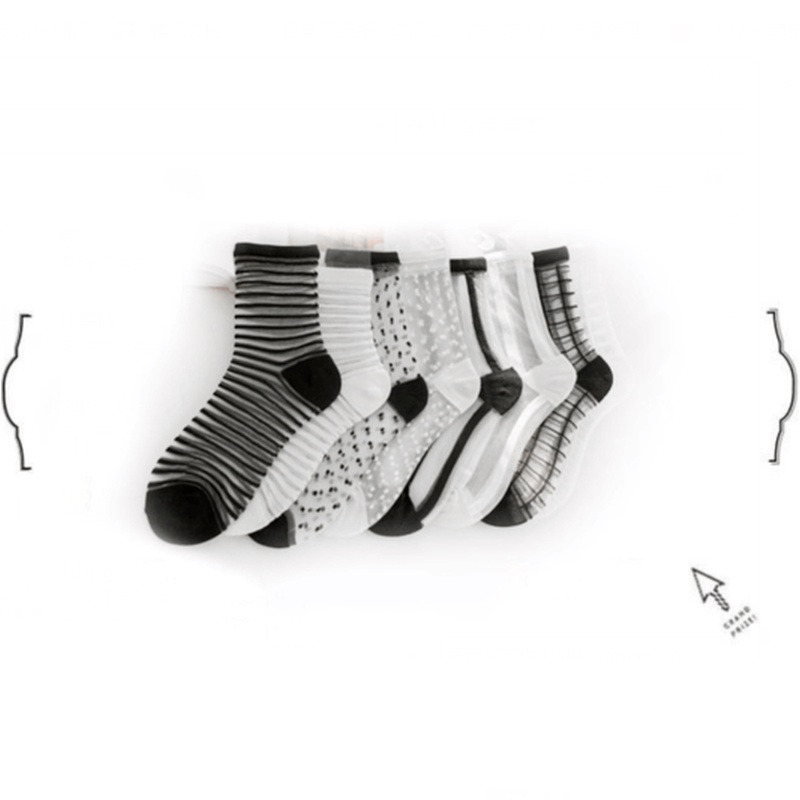 Set 3 đôi vớ TAKETALK ren lụa xuyên thấu co giãn thời trang mùa hè xinh xắn dành cho nữ