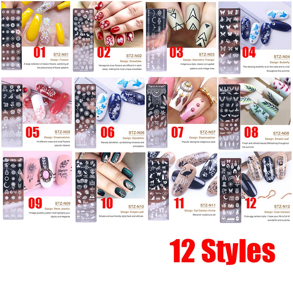 [Hàng mới về] Khuôn dập in họa tiết trang trí móng tay thủ công bằng thép không gỉ chuyên nghiệp