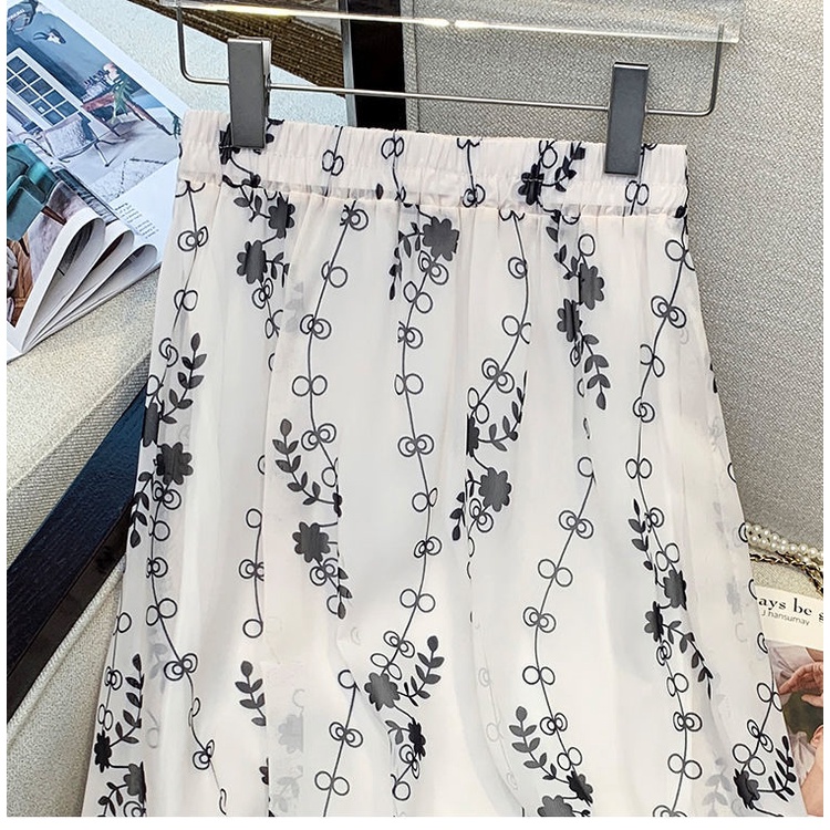 Chân Váy Chữ a Lưng Cao Co Giãn In Họa Tiết Thời Trang Mùa Hè Phong Cách Hàn Quốc Cổ Điển Mới