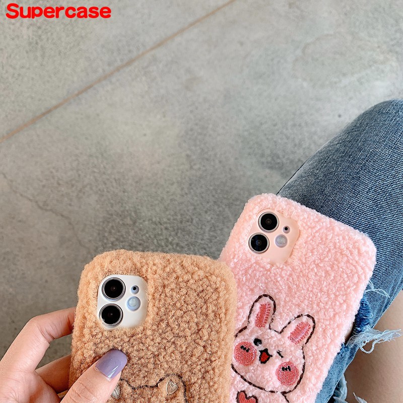 Soft Cover For OPPO Reno 3 4G ACE 2Z 2F Z 2 5G 10X Zoom R17 Pro R15 R9s F3 F1 Plus F11 F5 F1s Cartoons Phone Case Cute Warm Plush Bunny Bear Lovely Back Cover