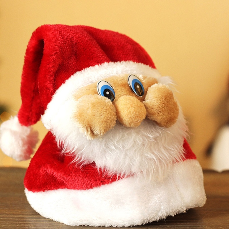 Mũ Ông Già Noel Bằng Lông Nhung Dễ Thương Xinh Xắn Dành Cho Trẻ Em Và Người Lớn
