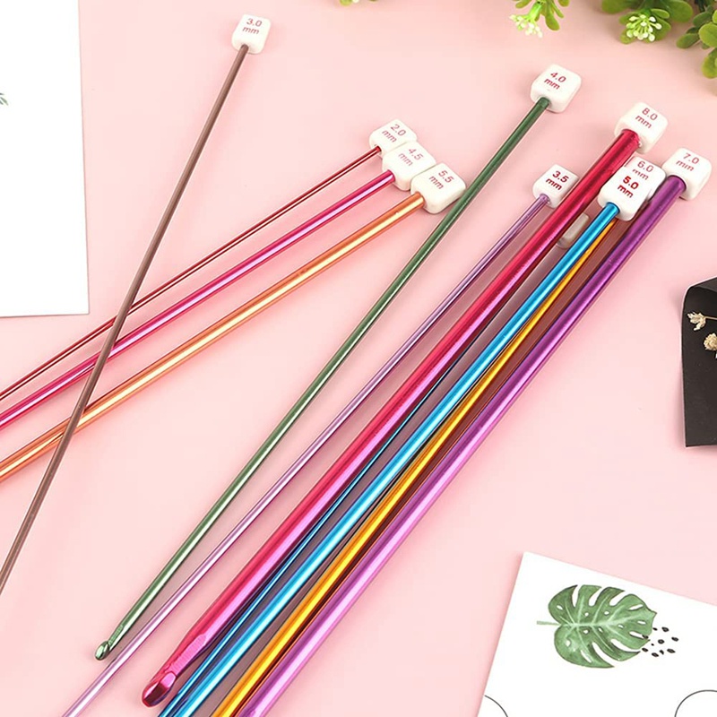 Bộ 23 móc đan len kèm 12 cây móc 3-10mm và 11 móc 2-8mm