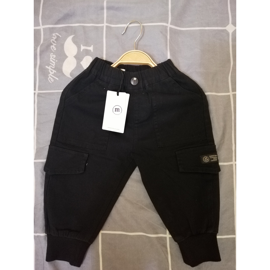 [ Ảnh Thật ] Quần kaki đen ống bo cho bé trai (10-20kg)