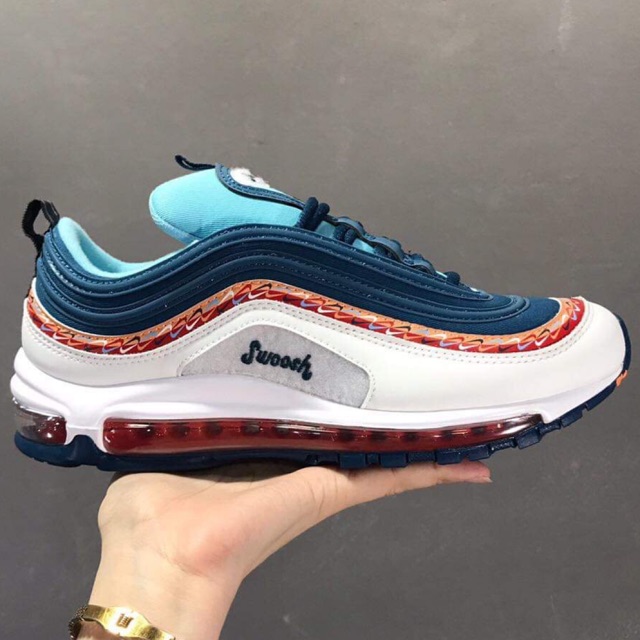 Giày Nike Air Max 97 cải tiến chữ Swoosh xanh biển