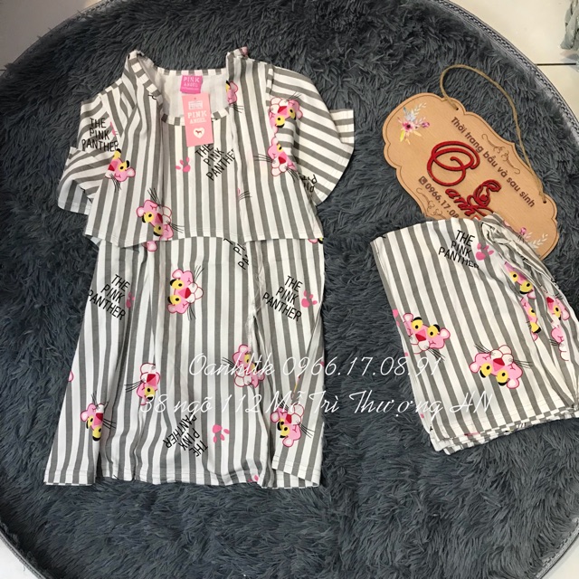 Bộ pink bầu &amp; sau sinh cotton loại 1 có khoá kéo cho be ti 65-85kg