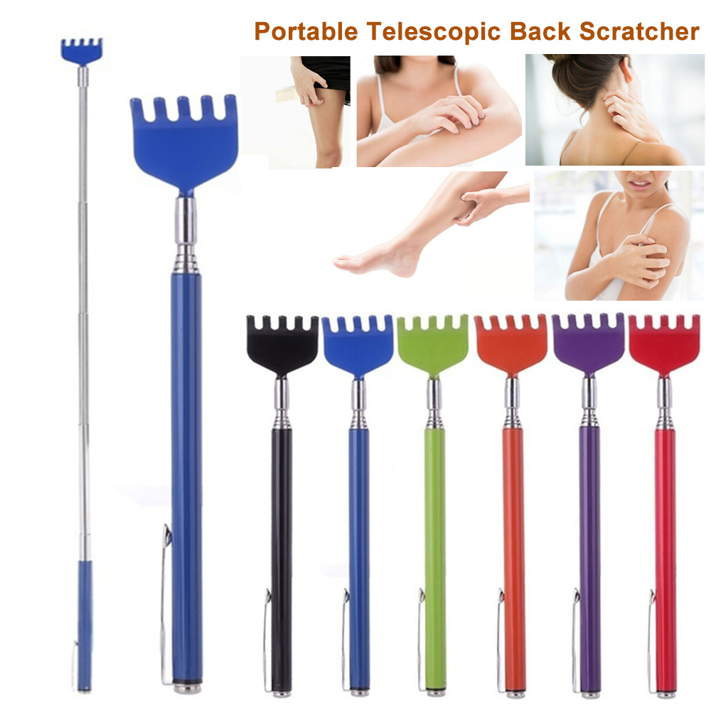 [Hàng mới về] Dụng cụ gãi lưng thu gọn kéo dài chất liệu thép thích hợp người cao tuổi thiết kế 5 móng nhiều màu
