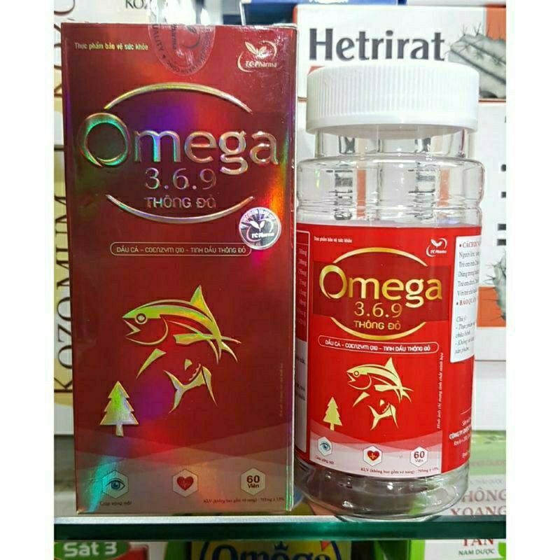 Omega 369 tinh dầu thông đỏ ,dầu cá coenzym q10 (hộp 60v)