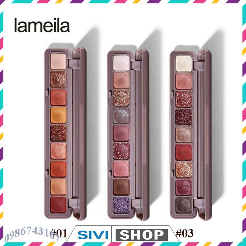 Bảng phấn màu mắt dài 9 ô màu Lameila Beautiful Color