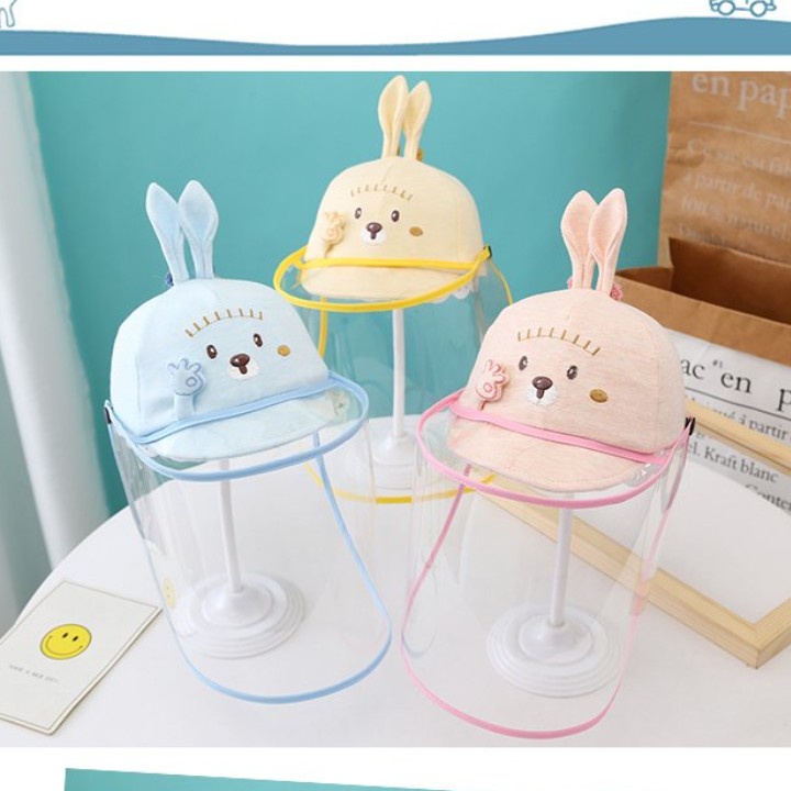 Nón chống giọt bắn cho bé - nón lưỡi trai kính che chống giọt bắn cho bé ( 4 - 9 tháng)