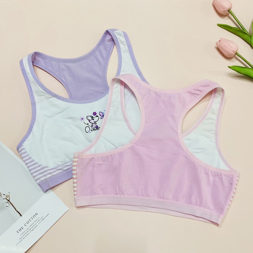 Áo Lót Bé Gái Cotton Co&amp;Com 35-58kg Dáng Thể Thao Thấm Hút Thoải Mái AL6062